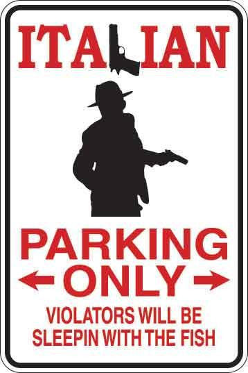 Italian Parking Only Sign Decal