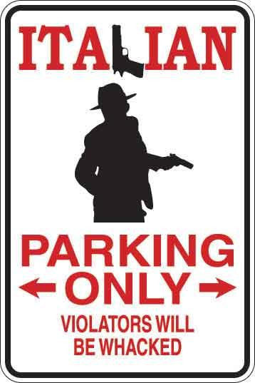 Italian Parking Only Sign Decal 2