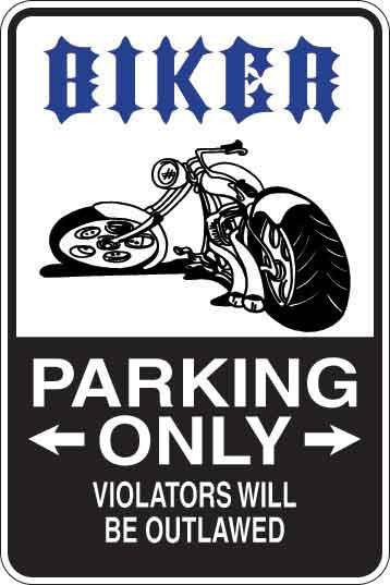 Biker Parking Only Sign Decal