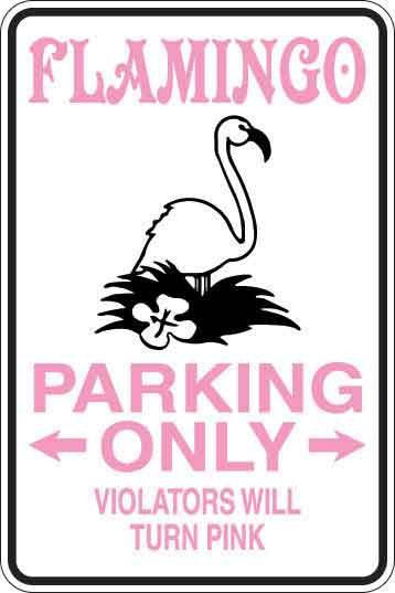 Flamingo Parking Only Sign Decal