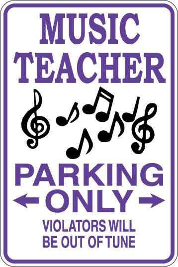 Music Teacher Parking Only Sign Decal