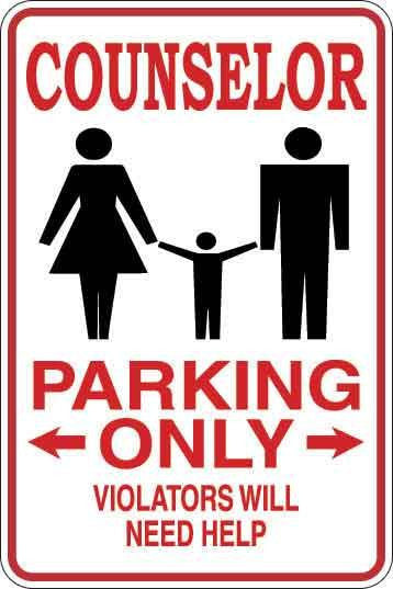 Counselor Parking Only Sign Decal