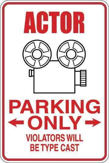 Actor Parking Only Sign Decal