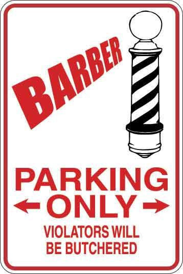 Barber Parking Only Sign Decal