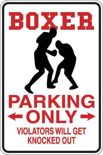 Boxer Parking Only Sign Decal 1