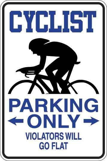 Cyclist Parking Only Sign Decal