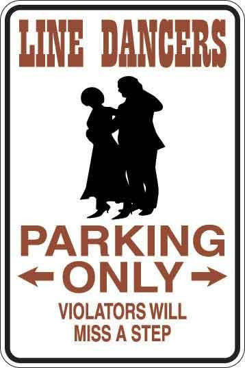 Line Dancers Parking Only Sign Decal