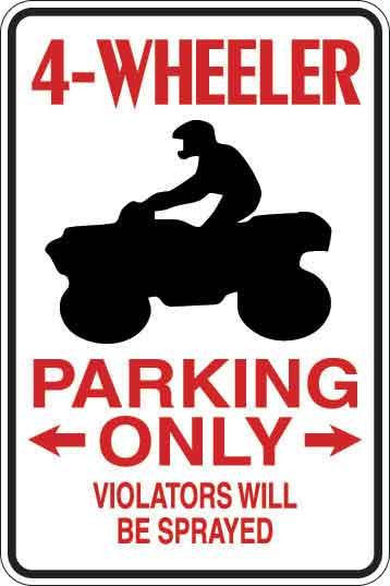 4-Wheeler Parking Only Sign Decal