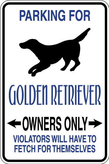 Golden Retriever Parking Only Sign Decal