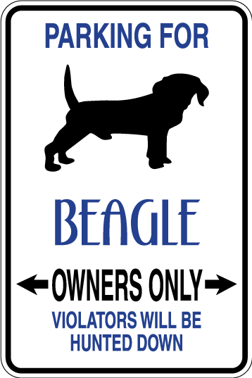 Beagle Parking Only Sign Decal