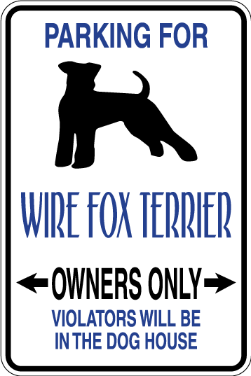 Wire Fox Terrier Parking Only Sign Decal