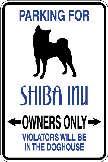 Shiba Inu Parking Only Sign Decal