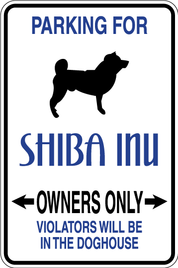 Shiba Inu Parking Only Sign Decal 1