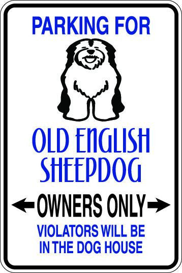 Old English Sheepdog Owners Only Sublimated Aluminum Magnet