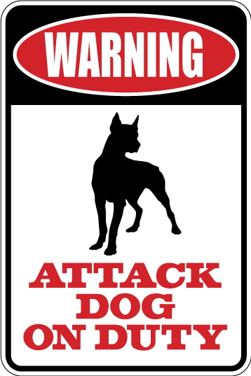 Warning Attack Dog On Duty Sign Decal