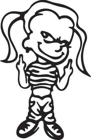 Middle Finger Girl Decal