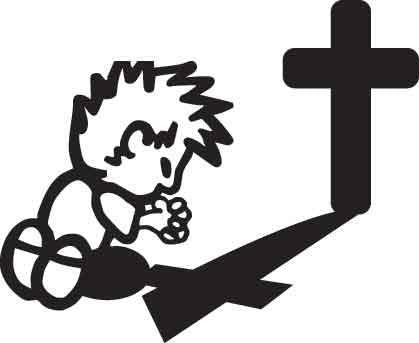 Boy Praying Decal