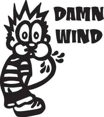 Boy Peeing Damn Wind Decal