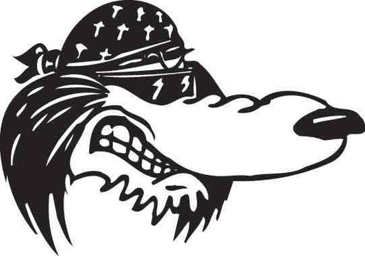 Dog With Skull Cap Decal